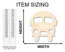Load image into Gallery viewer, Unfinished Wood Cute School Bus Shape | Back to School | Kids Crafts | Craft Cutout | up to 36&quot; DIY
