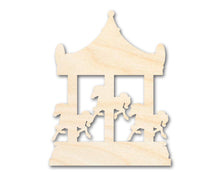 Load image into Gallery viewer, Unfinished Wood Merry-Go-Round Shape | Carousel Craft | Amusement Park | Craft Cutout | up to 36&quot; DIY
