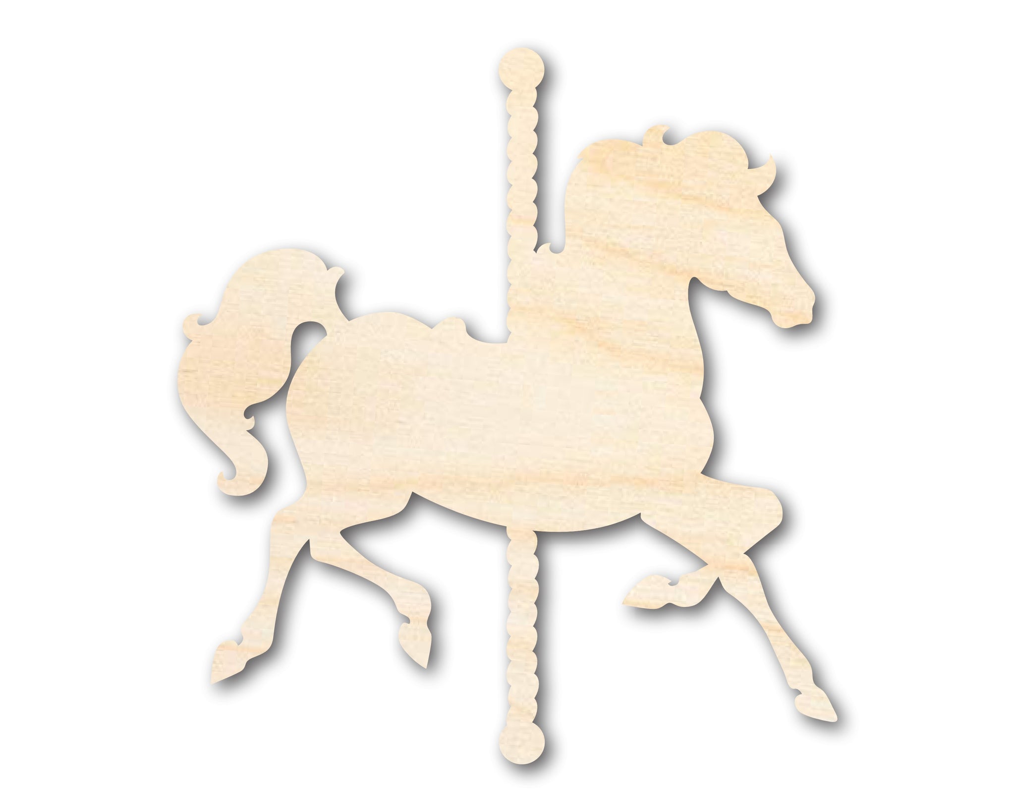 Unfinished Wood Carousel Horse Shape | Amusement Park | Craft Cutout ...