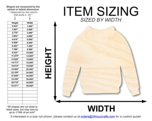 Unfinished Wood Sweater Silhouette | DIY Winter Craft Cutout | up to 36" DIY