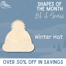 Load image into Gallery viewer, December Shape of the Month | Winter Hat Cutout | Let It Snow | Unfinished Craft
