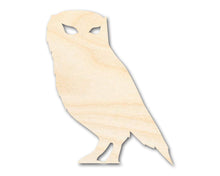 Load image into Gallery viewer, Unfinished Wood Spooky Owl Shape | Craft Cutout | up to 36&quot; DIY
