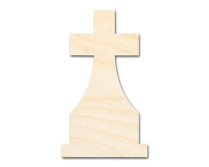 Unfinished Wood Tombstone Cross Shape | Craft Cutout | up to 36" DIY