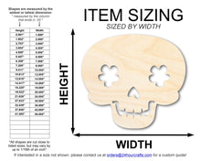 Load image into Gallery viewer, Unfinished Wood Flower Skull Shape | DIY Day of the Dead Craft Cutout | up to 36&quot; DIY
