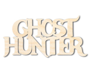 Unfinished Wood Ghost Hunter Shape | Craft Word Cutout | up to 36" DIY