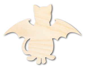 Unfinished Wood Bat Cat Shape | DIY Halloween Cat Craft Cutout | up to 36" DIY