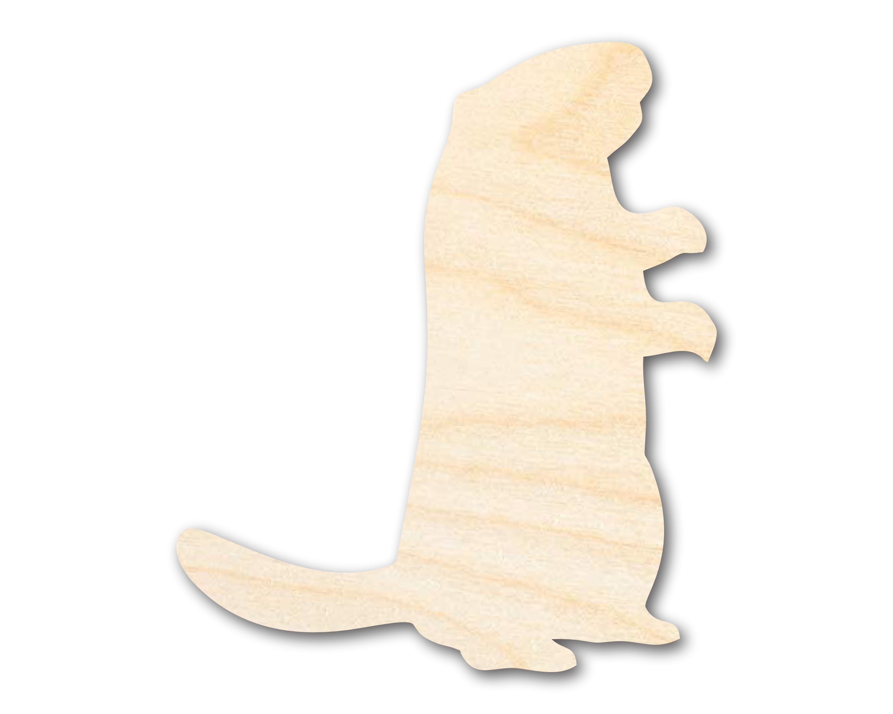 Unfinished Wood Standing Groundhog Shape | Groundhog Day | DIY Craft Cutout | up to 46