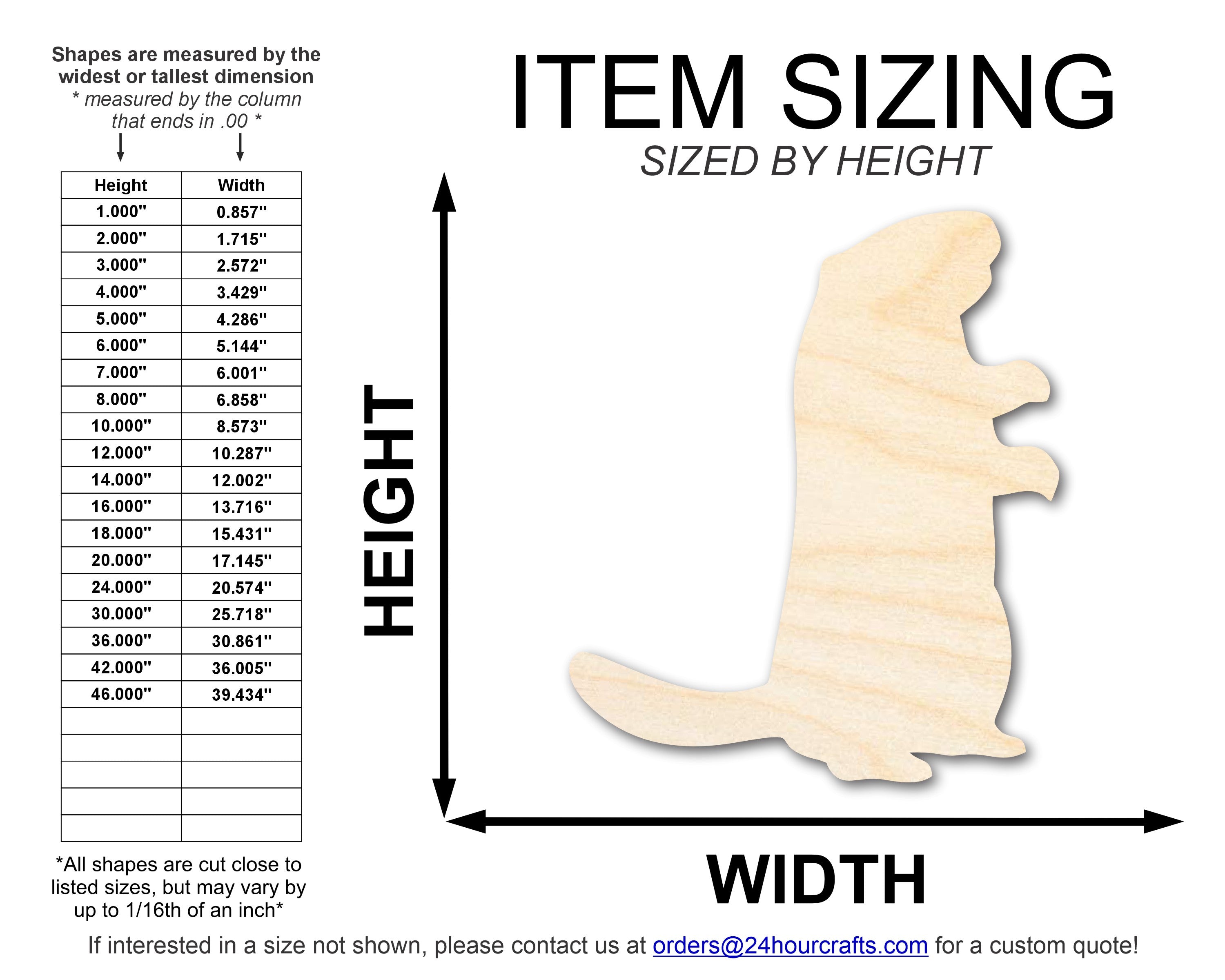 Unfinished Wood Standing Groundhog Shape | Groundhog Day | DIY Craft Cutout | up to 46