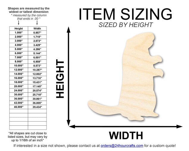 Unfinished Wood Standing Groundhog Shape | Groundhog Day | DIY Craft Cutout | up to 46