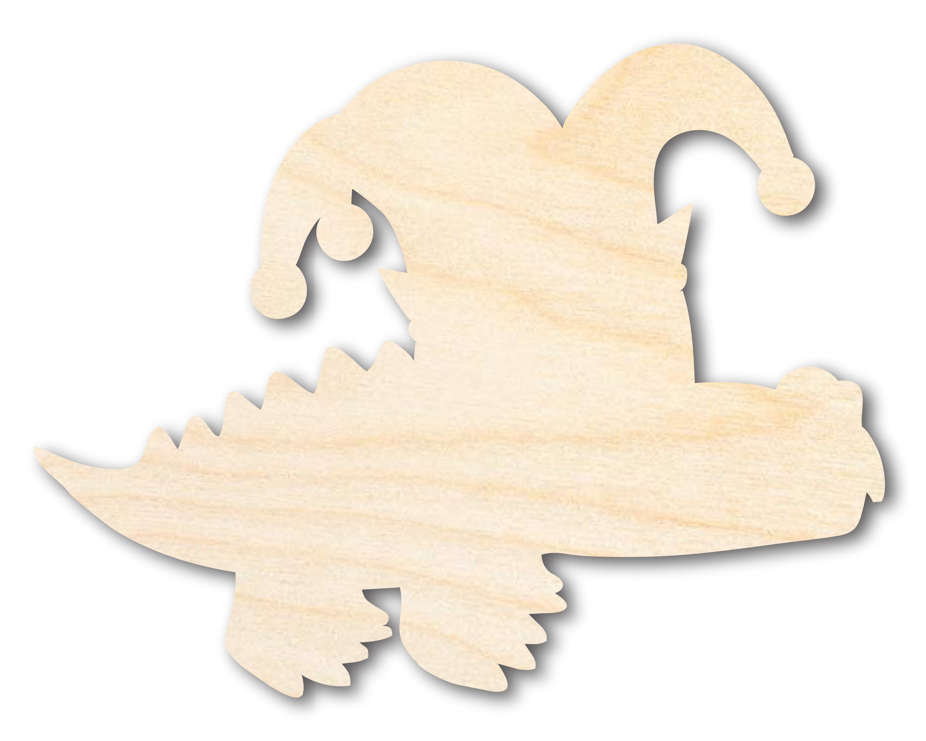 Unfinished Wood Alligator Jester Shape | Mardi Gras | DIY Craft Cutout | up to 46