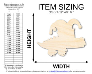 Unfinished Wood Alligator Jester Shape | Mardi Gras | DIY Craft Cutout | up to 46" DIY