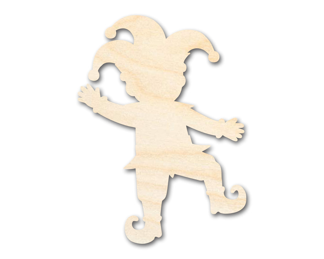 Unfinished Wood Dancing Jester Silhouette | Mardi Gras | DIY Craft Cutout | up to 46