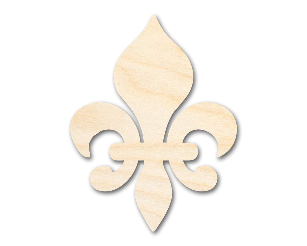 Unfinished Wood Fleur-di-Lis Silhouette | Mardi Gras | DIY Craft Cutout | up to 46