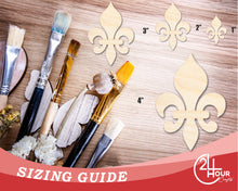 Load image into Gallery viewer, Unfinished Wood Fleur-di-Lis Silhouette | Mardi Gras | DIY Craft Cutout | up to 46&quot; DIY
