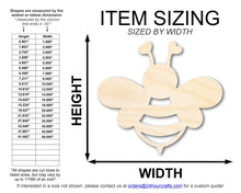 Load image into Gallery viewer, Unfinished Heart Bee Shape | DIY Craft Cutout | up to 46&quot; DIY
