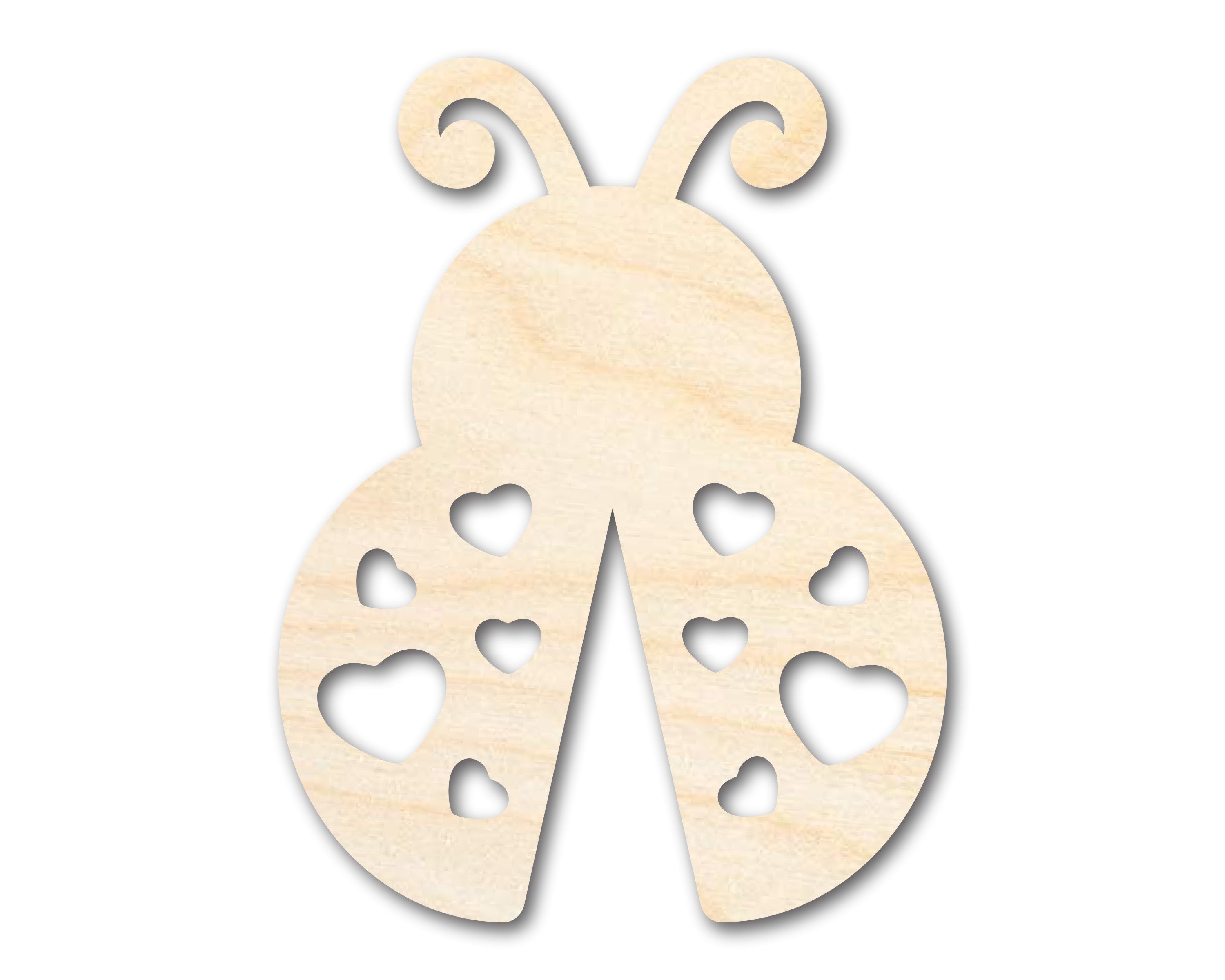 Unfinished Heart Ladybug Shape | DIY Craft Cutout | up to 46