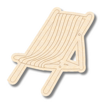 Load image into Gallery viewer, Unfinished Wood Etched Beach Chair Shape | Paint By Line Crafts | up to 30&quot; DIY
