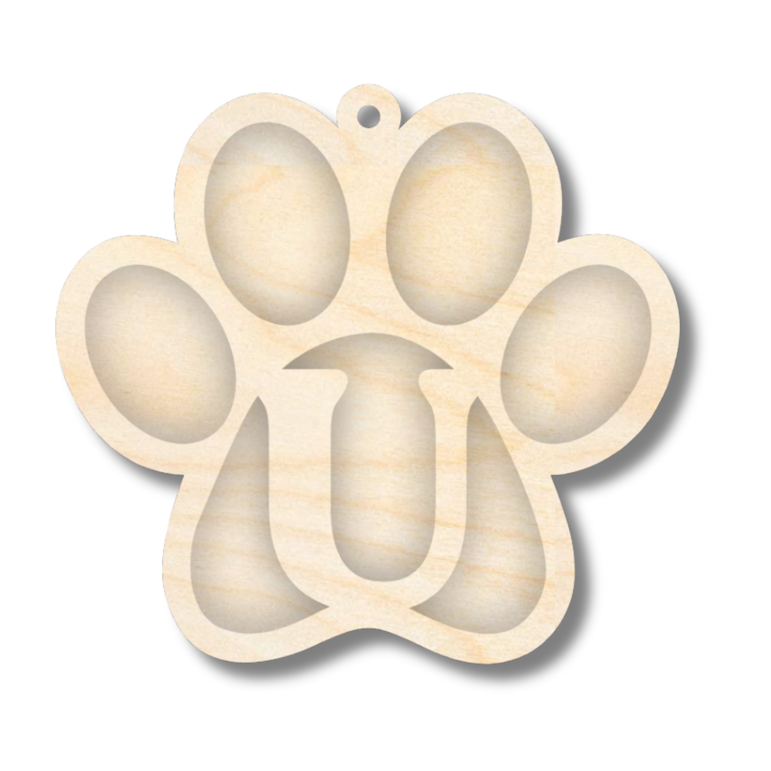 Unfinished Wood Layered Letter Paw Print Tags | A-Z | 2 Piece | 5