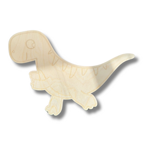 Unfinished Wood Etched Tyrannosaurus Shape | Paint By Line Crafts | up to 30" DIY