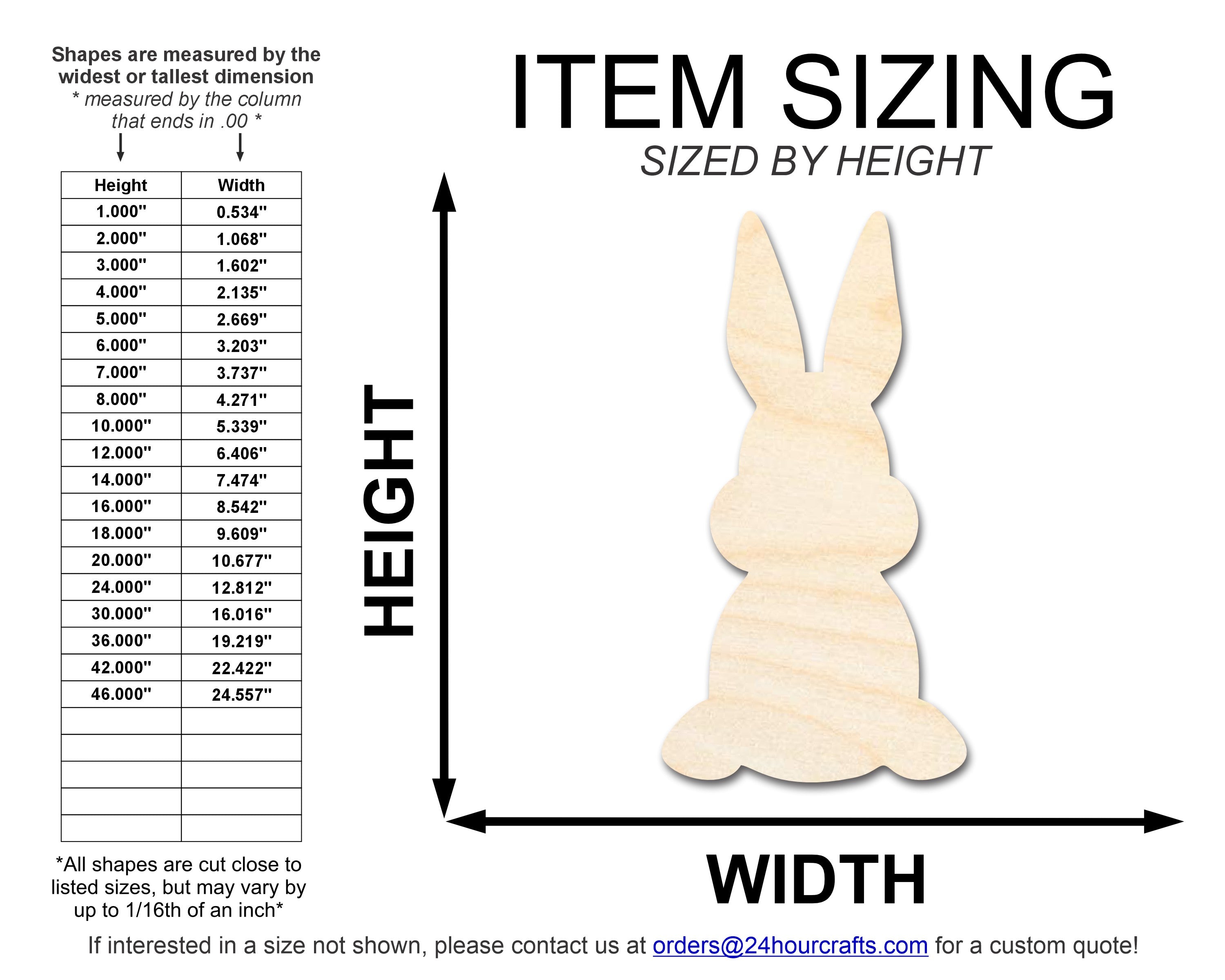 Unfinished Sitting Bunny Shape | Easter | DIY Craft Cutout | up to 46