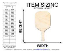 Load image into Gallery viewer, Unfinished Pickleball Paddle Shape | DIY Craft Cutout | up to 46&quot; DIY
