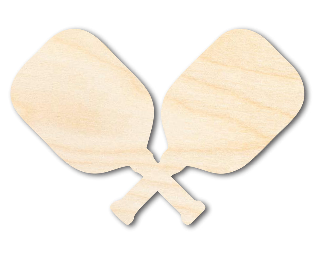 Unfinished Crossed Pickleball Paddle Shape | DIY Craft Cutout | up to 46