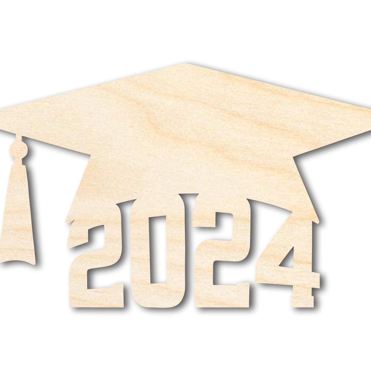 Unfinished 2024 Graduation Cap Shape | DIY Craft Cutout | up to 46