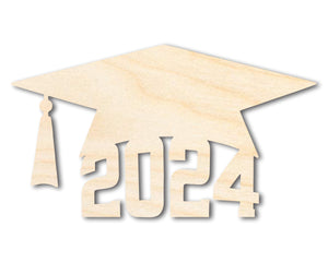 Unfinished 2024 Graduation Cap Shape | DIY Craft Cutout | up to 46" DIY