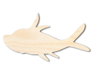 Unfinished Cartoon Fish Wood Cutout Shape | DIY Craft Cutout | up to 46" DIY