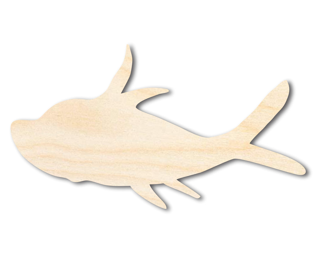Unfinished Cartoon Fish Wood Cutout Shape | DIY Craft Cutout | up to 46