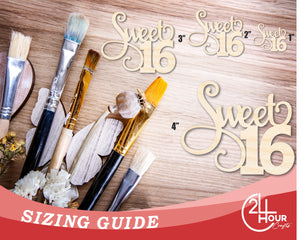 Unfinished Sweet Sixteen Shape | DIY Craft Cutout | up to 46" DIY