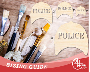 Unfinished Police Cap Shape | DIY Craft Cutout | up to 46" DIY