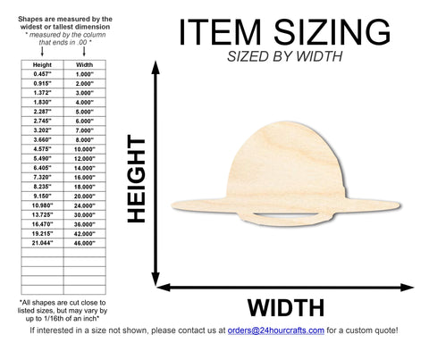Unfinished State Trooper Hat Shape | DIY Craft Cutout | up to 46" DIY