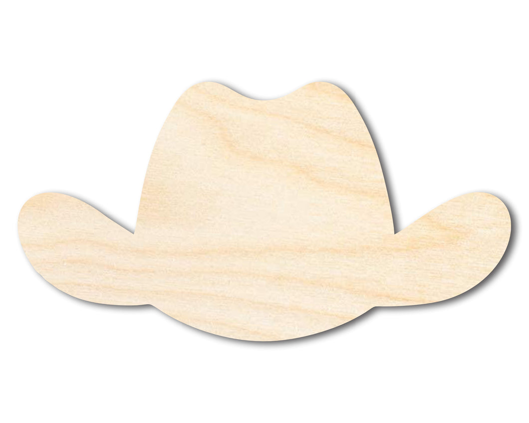 Unfinished Wood Cowboy Hat Shape | DIY Craft Cutout | up to 46