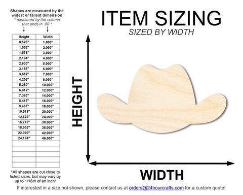 Unfinished Wood Cowboy Hat Shape | DIY Craft Cutout | up to 46" DIY