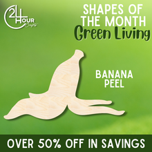 Load image into Gallery viewer, April Shape of the Month | Banana Peel Wood Cutout | Green Living | Unfinished Craft
