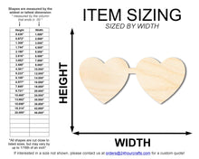 Load image into Gallery viewer, Unfinished Wood Heart Glasses Shape | DIY Craft Cutout | up to 46&quot; DIY
