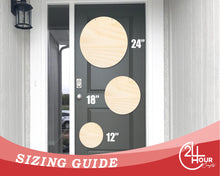 Load image into Gallery viewer, Unfinished Circle Door Hanger | DIY Craft Cutout | Door Hanger | up to 24&quot; DIY

