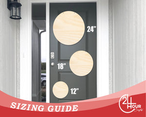 Unfinished Circle Door Hanger | DIY Craft Cutout | Door Hanger | up to 24" DIY