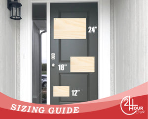 Unfinished Rectangle Door Hanger | DIY Craft Cutout | Door Hanger | up to 24" DIY