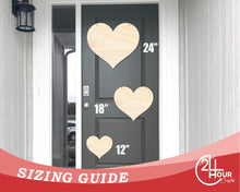 Load image into Gallery viewer, Unfinished Heart Door Hanger | DIY Craft Cutout | Door Hanger | up to 24&quot; DIY
