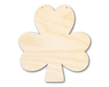 Load image into Gallery viewer, Unfinished Shamrock Door Hanger | DIY Craft Cutout | Door Hanger | up to 24&quot; DIY
