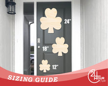 Load image into Gallery viewer, Unfinished Shamrock Door Hanger | DIY Craft Cutout | Door Hanger | up to 46&quot; DIY
