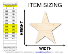 Load image into Gallery viewer, Unfinished Star Door Hanger | DIY Craft Cutout | Door Hanger | up to 24&quot; DIY
