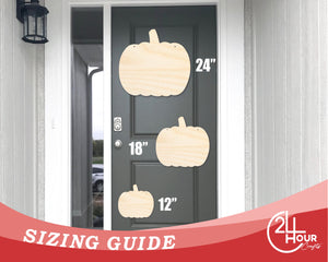 Unfinished Pumpkin Door Hanger | DIY Craft Cutout | Door Hanger | up to 24" DIY