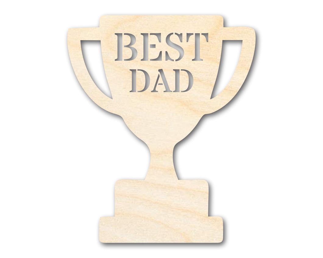 Unfinished Best Dad Trophy Shape | DIY Craft Cutout | up to 46