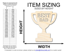 Load image into Gallery viewer, Unfinished Best Dad Trophy Shape | DIY Craft Cutout | up to 46&quot; DIY
