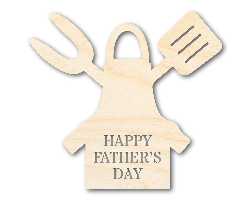 Unfinished Happy Father's Day Grill Apron Shape | DIY Craft Cutout | up to 46