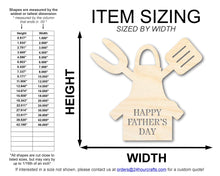 Load image into Gallery viewer, Unfinished Happy Father&#39;s Day Grill Apron Shape | DIY Craft Cutout | up to 46&quot; DIY
