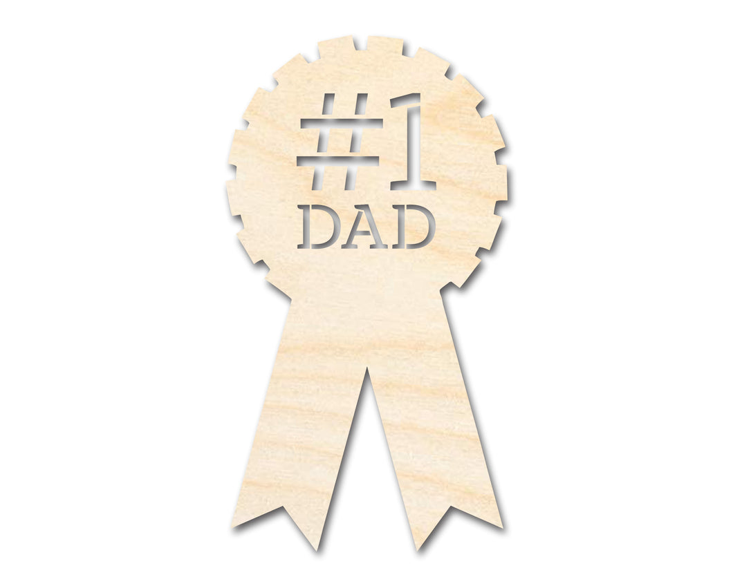 Unfinished Dad Ribbon Shape | DIY Craft Cutout | up to 46